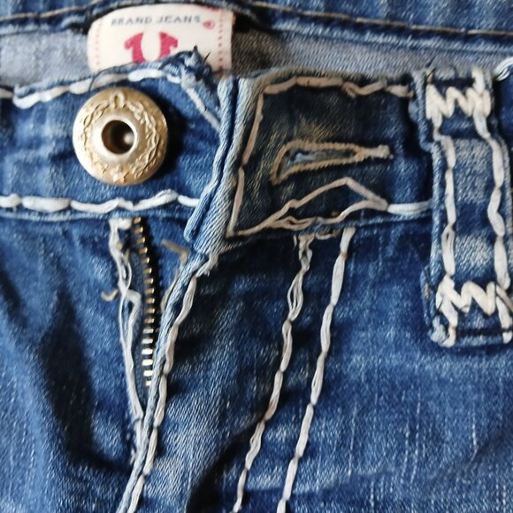 True Religion Vintage Billy Super T Straight Leg Low Rise Jean Size 28 - Picture 7 of 9